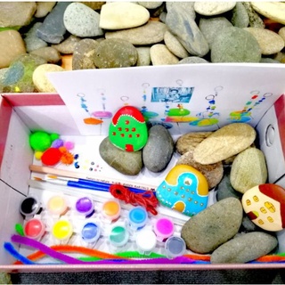 [ Bộ đồ chơi vẽ Sỏi có sách hướng dẫn] phát triển trí tuệ, cảm xúc, vẽ sỏi, vẽ đá, đá vẽ, sỏi để vẽ