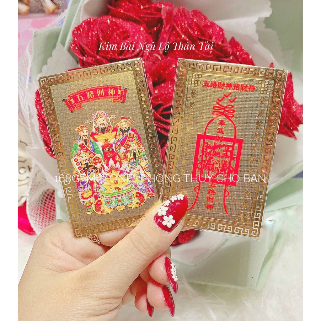 Kim Bài Ngũ Lộ Thần Tài Tài Lộc- May Mắn- Bình An, Kim Bai Mạ Vàng