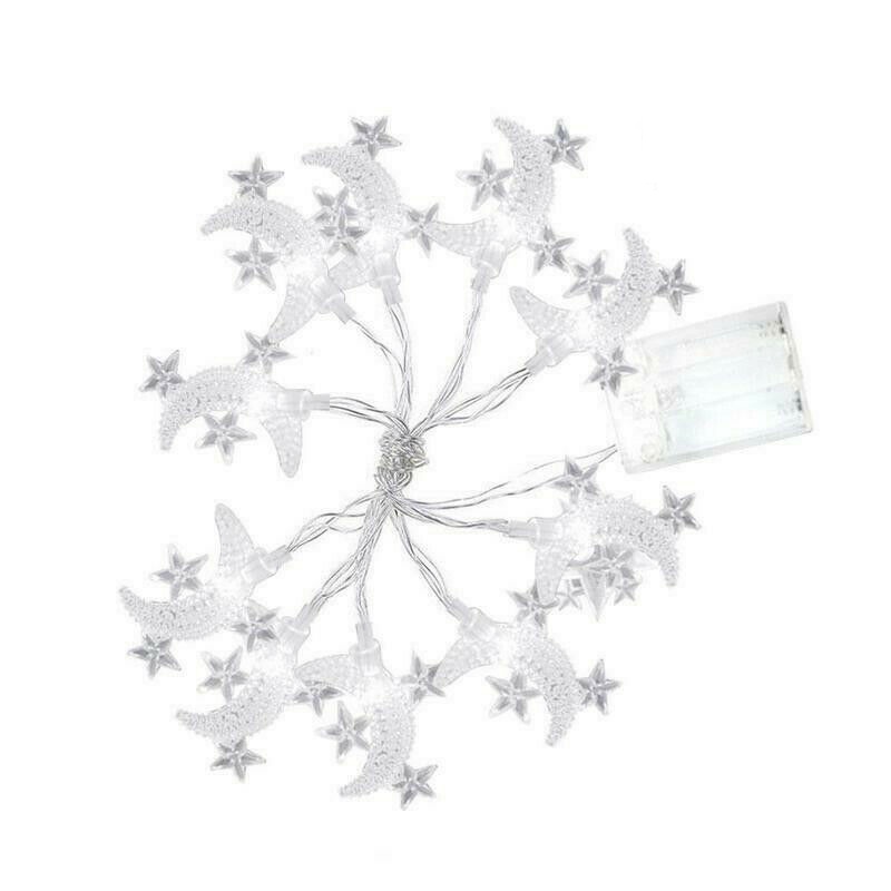 Dây đèn LED trang trí hình mặt trăng và ngôi sao 1.5/3m