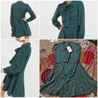 Váy zara kẻ xanh size S