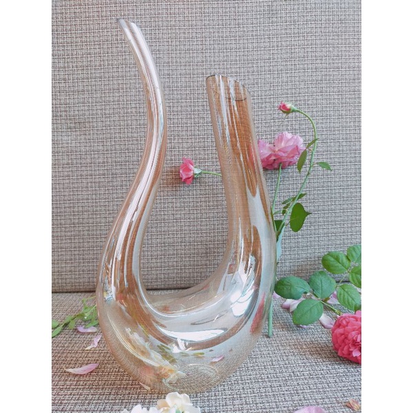 Decanter thiên nga chữ U vàng. Bình thở rượu vang