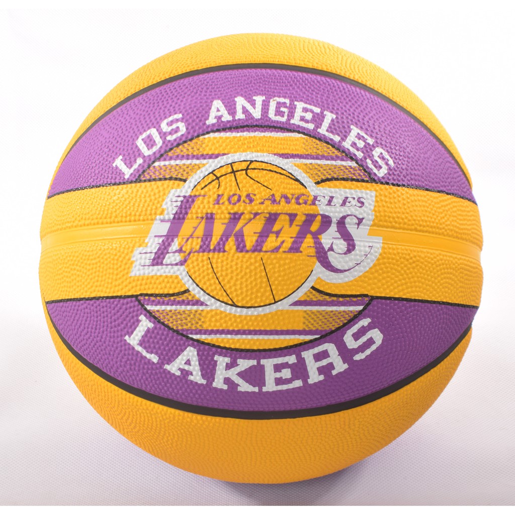Bóng rổ Spalding NBA Team - Lakers Outdoor size 7 + Tặng bộ kim bơm bóng và lưới đựng bóng