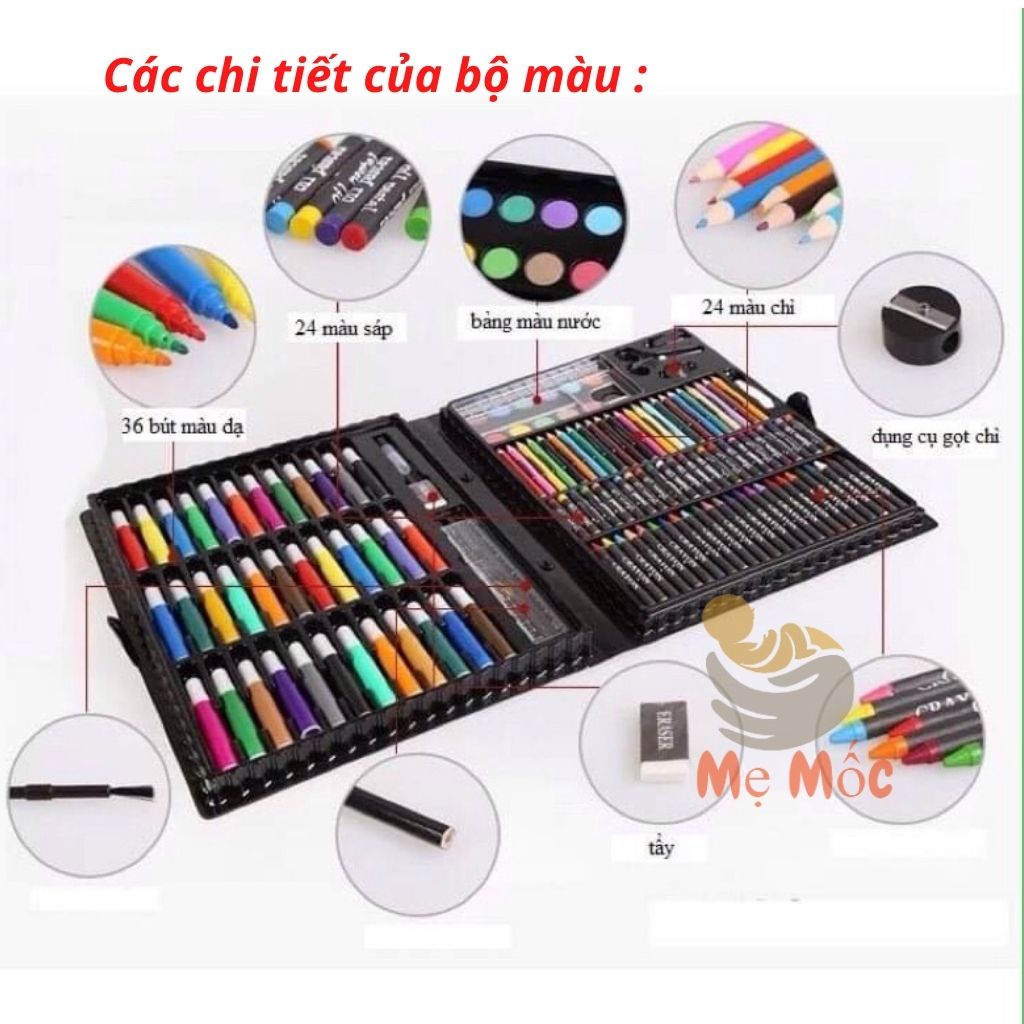Bộ Màu Cho Bé 150 Chi Tiết giúp con thỏa sức sáng tạo và đam mê - Shop mẹ Mốc ,M150