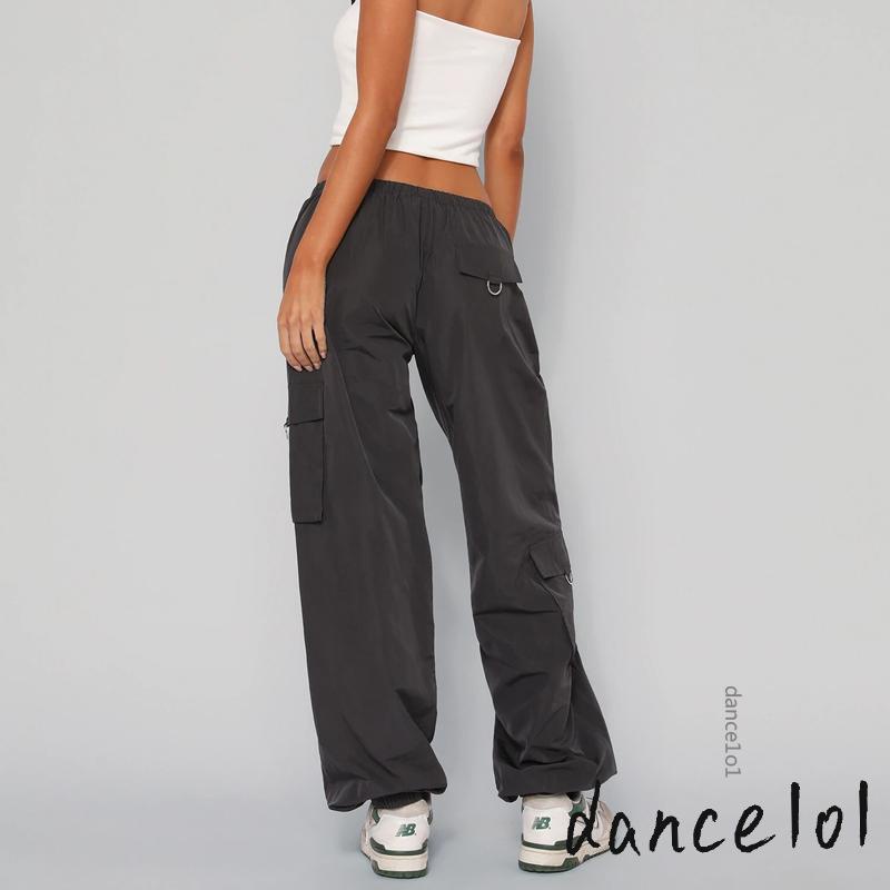 Quần Dài Ống Rộng Lưng Thun Rút Dây Màu Trơn Tùy Chỉnh 1O1 Cho Nữ