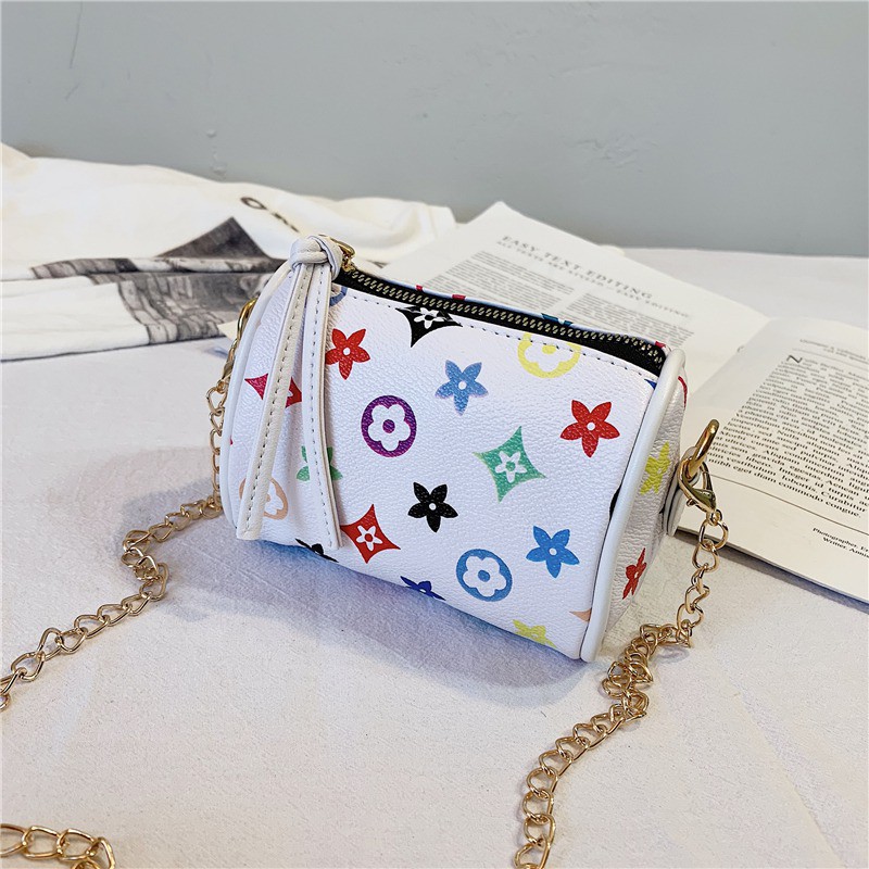 Túi Đeo Chéo Khóa Kéo Họa Tiết Hình Học Cho Bé Gái