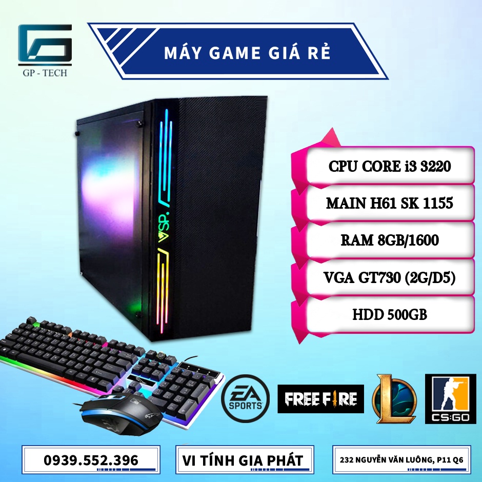 Máy PC Core i3 3220 Chiến Game Audition, LOL, Free Fire, CS:GO, FO4,...