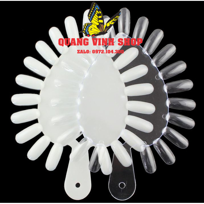 Vỉ móng giả tập sơn móng, vẽ nail, làm bảng màu nail hình trái tim (5k/miếng)