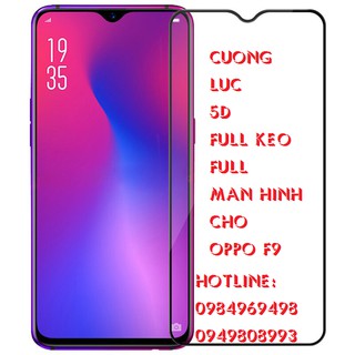 Kính cường lực Oppo F9 Glass Full Cover 5D full keo toàn màn hình(MÀU ĐEN)