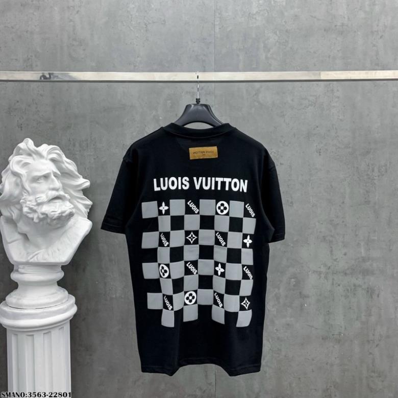 [Siêu SALE] Áo Thun LV Chữ In Trước Siêu Đẹp - Áo Phông LV Nam In Hoạ Tiết Sau Net Căng