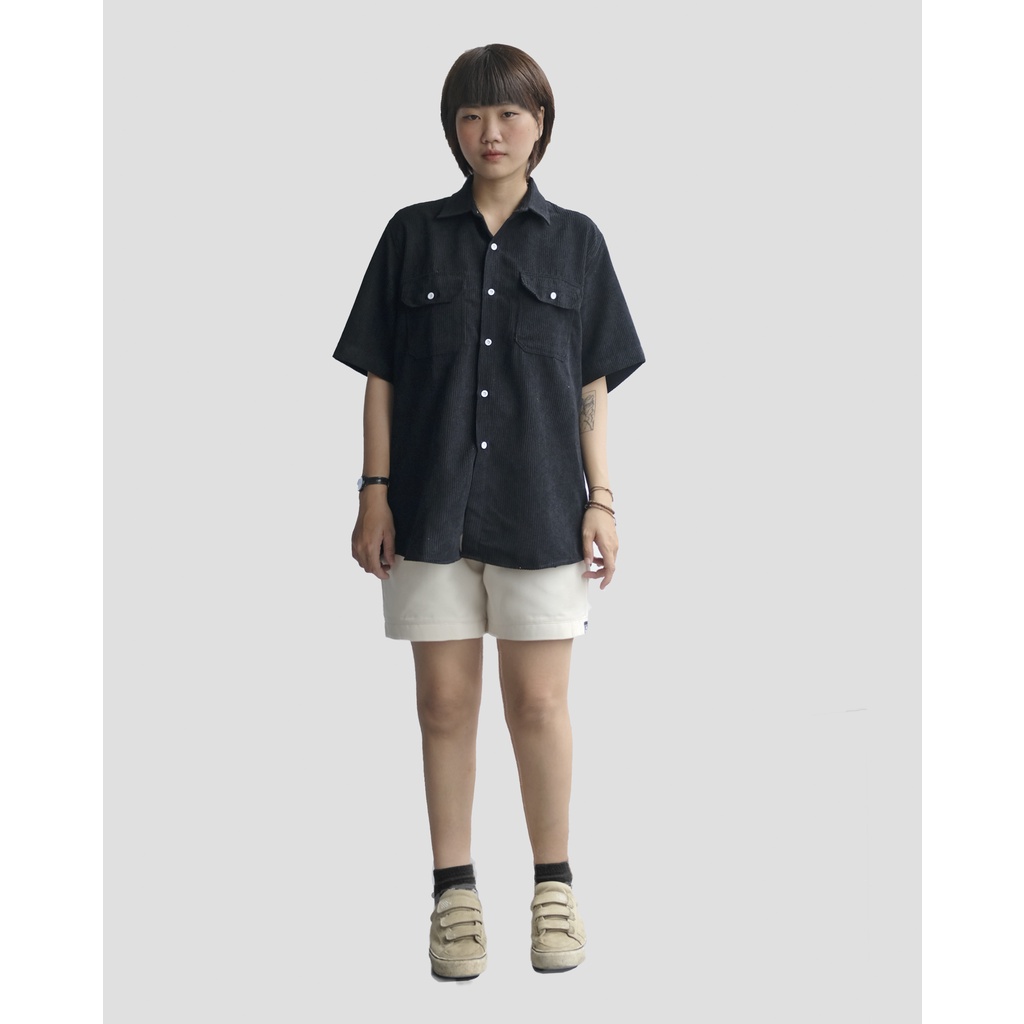 MONATA BLUELIGHT Velvet shirt Black - Sơ mi tăm nhung unisex