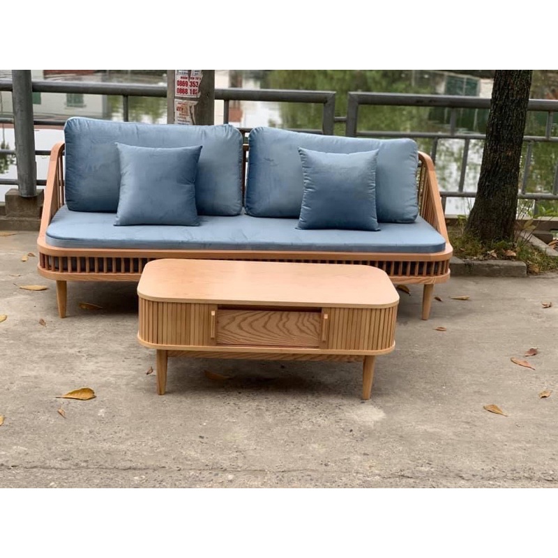 Sofa gỗ decor phối đệm