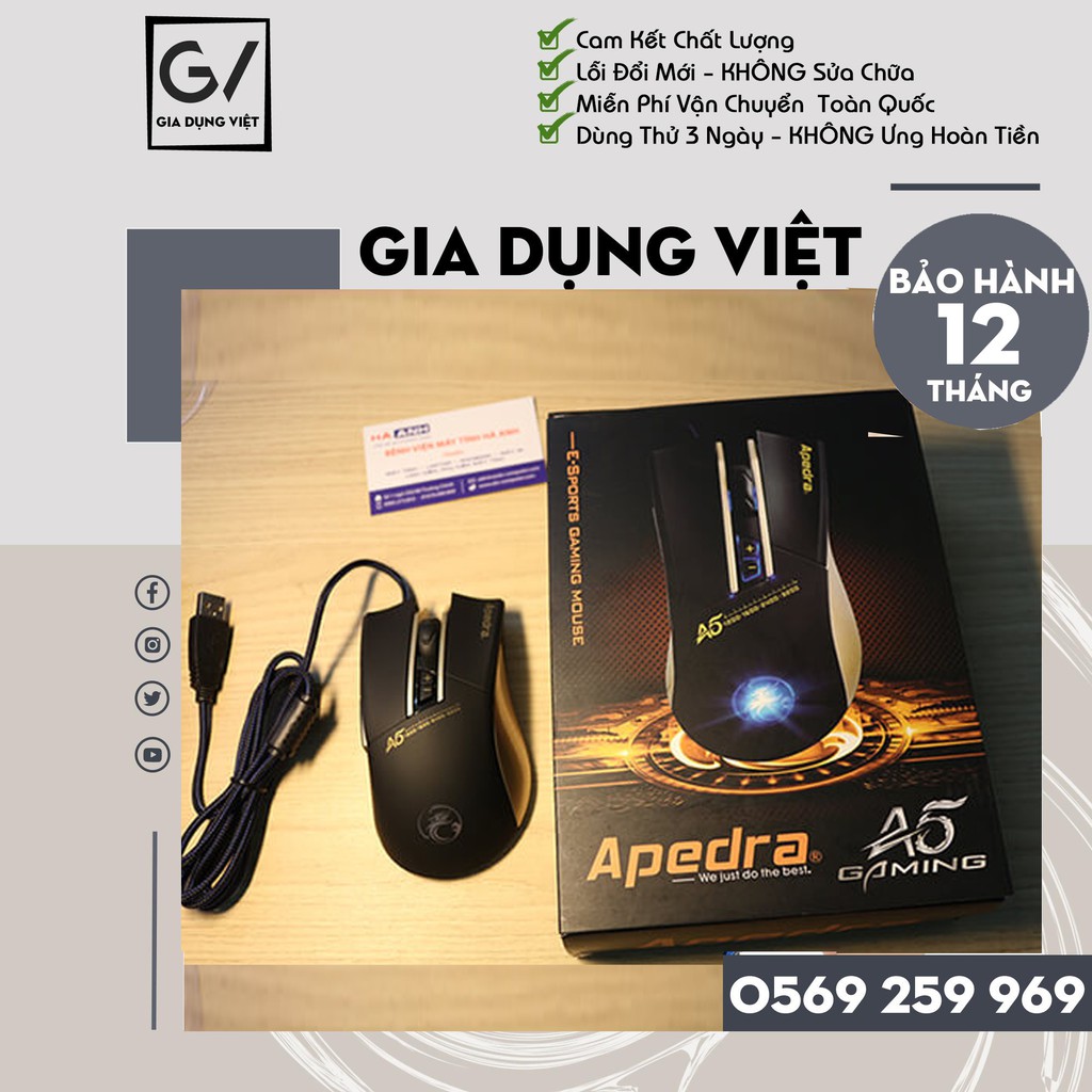 Chuột Gaming Apedra A5, Chuột Game Apedra A5 - Bảo Hành 24 tháng