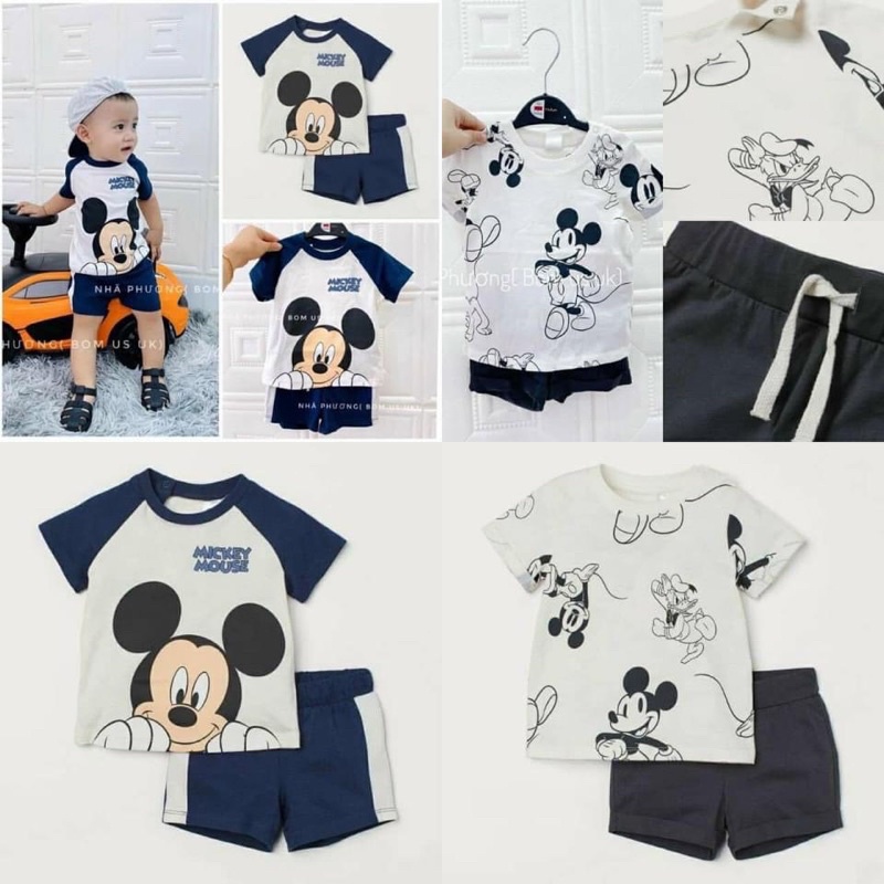 Set 2 bộ cộc mickey bé trai 2-5Y