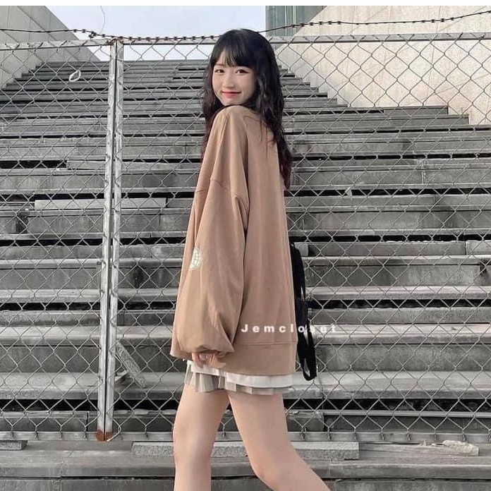 Áo nỉ sweater Blackair tay phồng Shynstores - áo nỉ ullzzang dài tay vải đẹp freeship