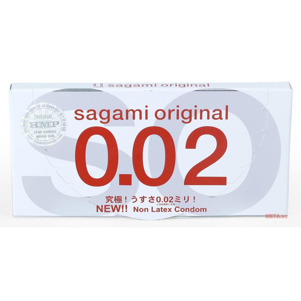 Bao Cao Su Sagami Original 002mm - Siêu mỏng, không mùi, truyền nhiệt nhanh, tự co giãn (Hộp 2 Cái)