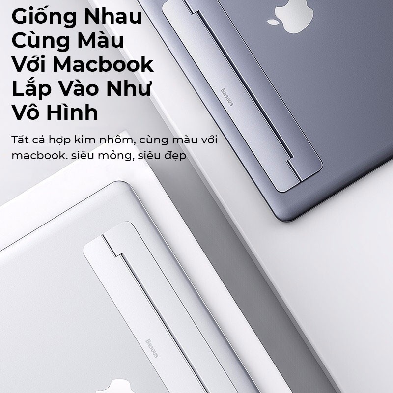 Đế Nâng Macbook Tản Nhiệt Laptop Baseus Papery Notebook Holder Siêu Mòng, Nhẹ, Dể Xếp Gọn, Hợp Kim Aluminum