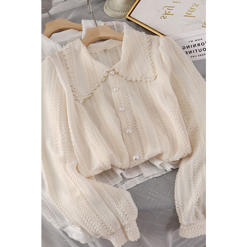 French Women's Fashion 2022 Summer Thin Section Breathable New Women's Doll Collar Shirts