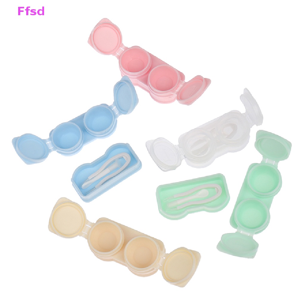 {Ffsd} Hộp Đựng Kính Áp Tròng Dạng Nhấn Nhỏ Gọn Màu Macaron Chăm Sóc Mắt Unisex * Bán Chạy