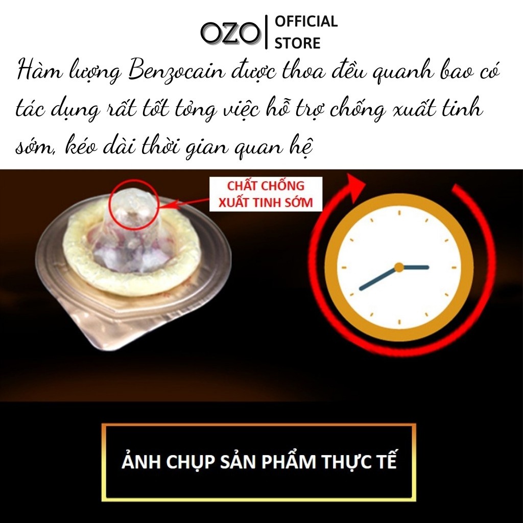 Bao cao su OZO 0.01 India Gamma Formula gân gai, nhiều gel, kéo dài thời gian quan hệ - Hộp 10 bcs-olo store