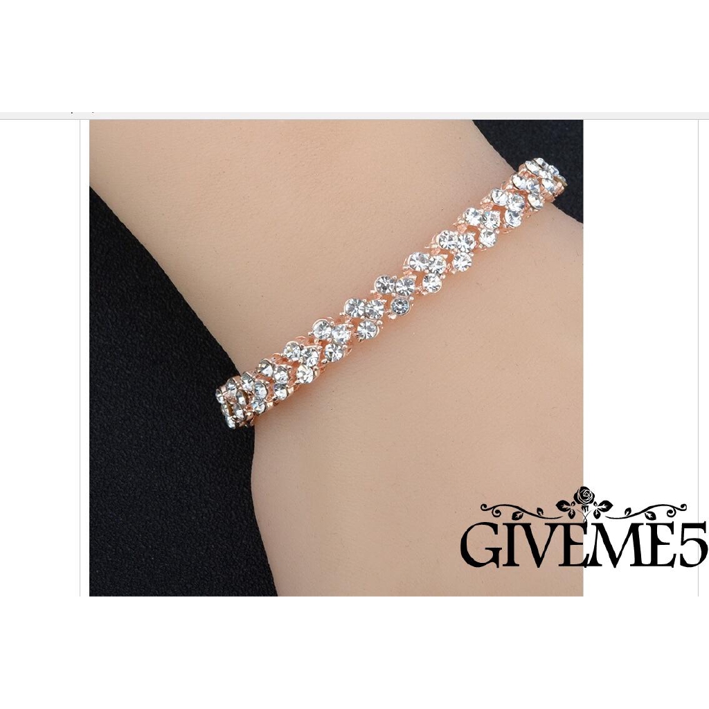 Vòng tay mạ vàng bạc đính đá thời trang cho nữ