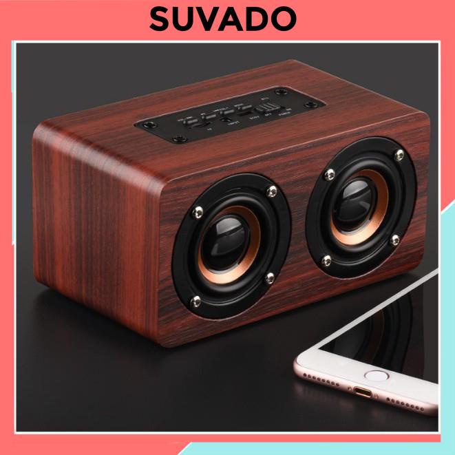 Loa Bluetooth Gỗ Không Dây V5 Âm Thanh Stereo Sống Động, Siêu Bền, Pin trâu