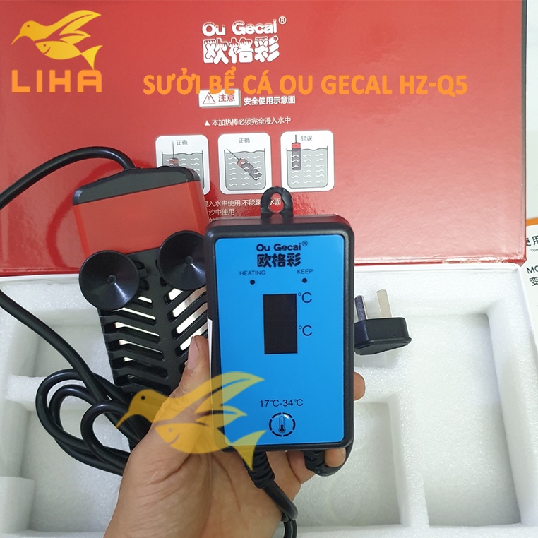 Sưởi Bể Cá Ou Gecai Hz - Q5 300W 500W 800W 1000W Cho Bể Cá
