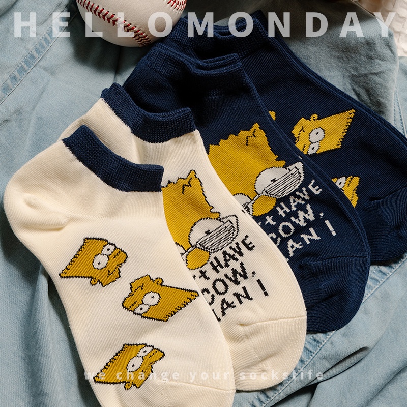 Vớ Cổ Thấp In Họa Tiết Hoạt Hình Simpson Phong Cách Hip Hop Thời Trang Cho Nam Và Nữ
