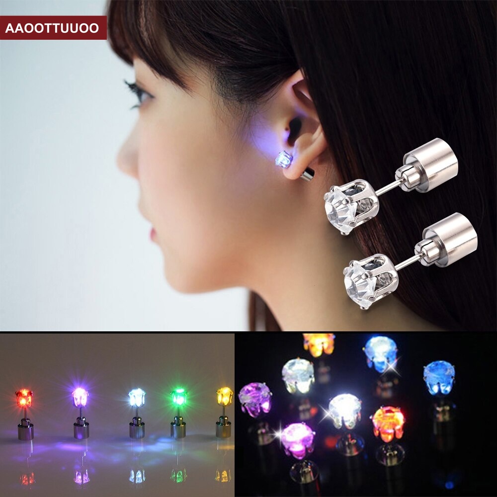 1 Khuyên Tai Có Đèn LED Phát Sáng Phong Cách Hàn Quốc