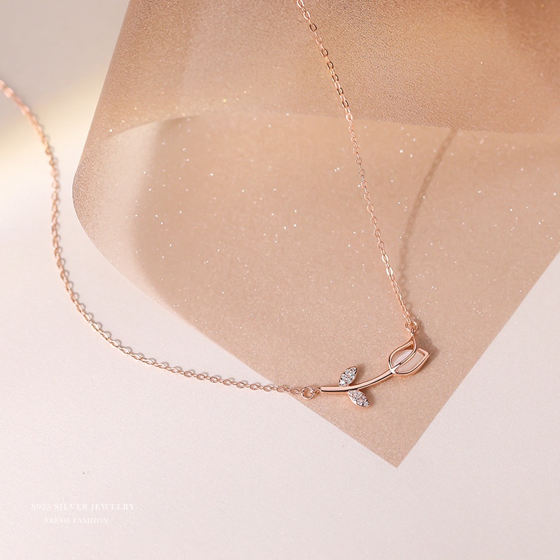 Dây Chuyền Nữ Bạc Ta CaoBac Silver Mặt Dây Chuyền Bạc Đính Đá Họa Tiết Hoa tuylip Dịu Dàng Hợp Làm Quà Tặng Lịch Sự Cho Nữ 925 Neon074