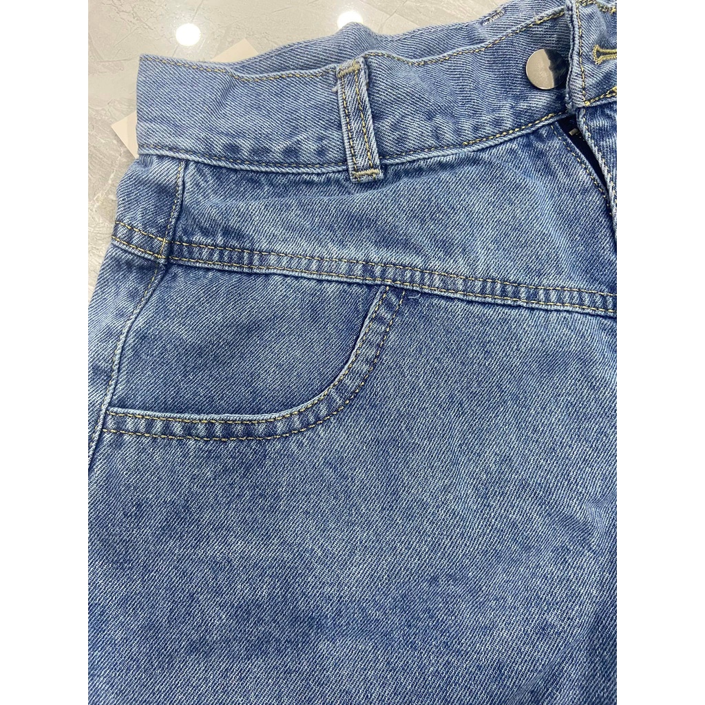 Quần Short Jeans Ống Rộng Lai Cắt, alohashop91