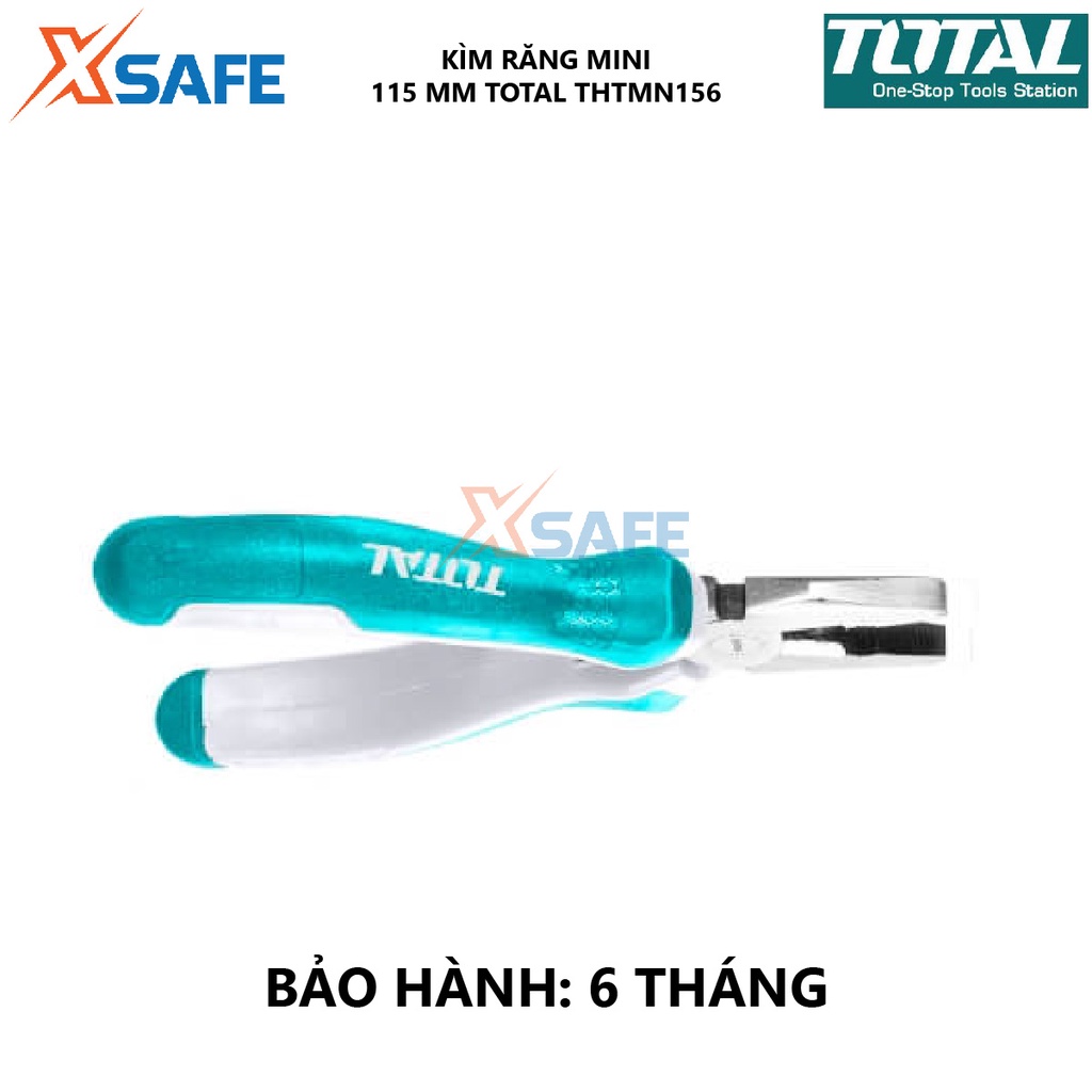 Kìm điện mini TOTAL THTMN156 | kềm răng Kích thước 4,5 &quot;/ 115mm, Đầu kềm được đánh bóng và chống gỉ, Tay cầm hai màu