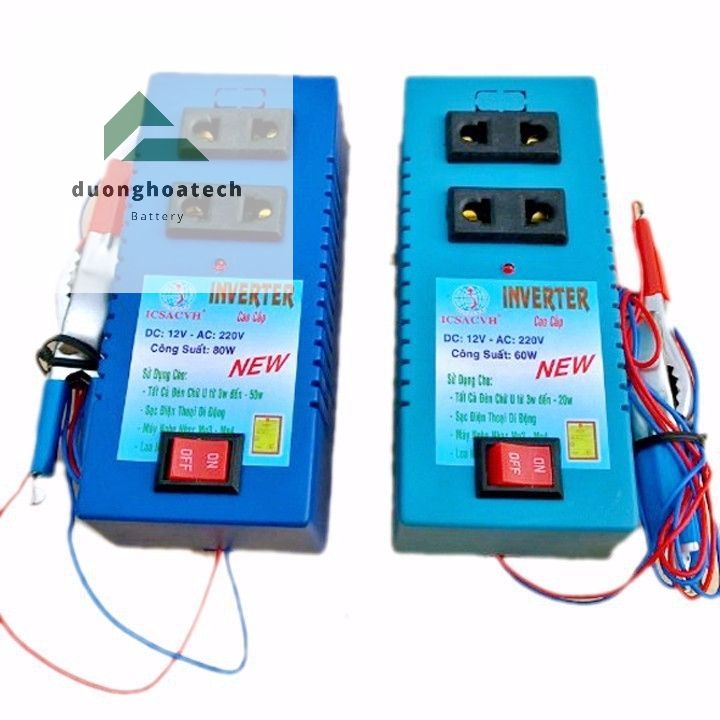 Bộ Đổi Điện Áp INVERTER 12V Lên 220V 80W Có Sẵn Ổ Cắm
