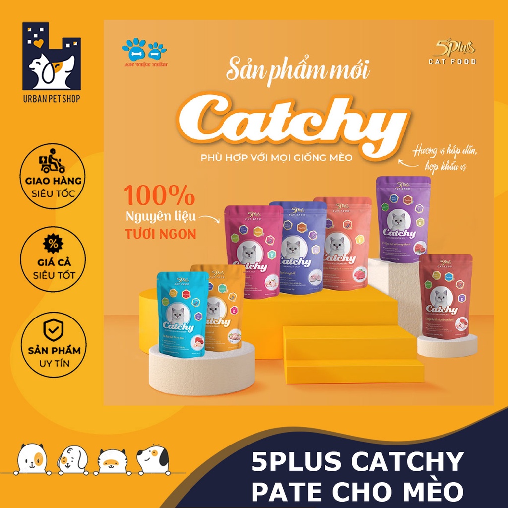 𝗨𝗿𝗯𝗮𝗻_[70g] PATE 5PLUS CATCHY - PATE CHO MÈO