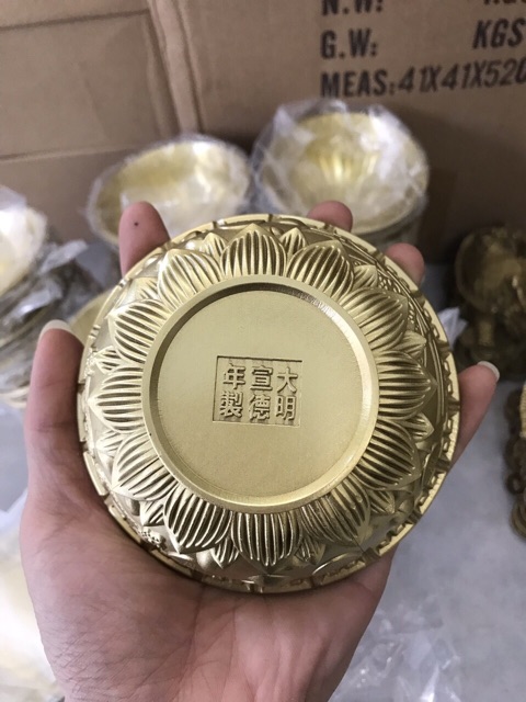 Bát Thỏi Vàng Bằng Đồng Dày Đẹp Bát Thờ Cúng