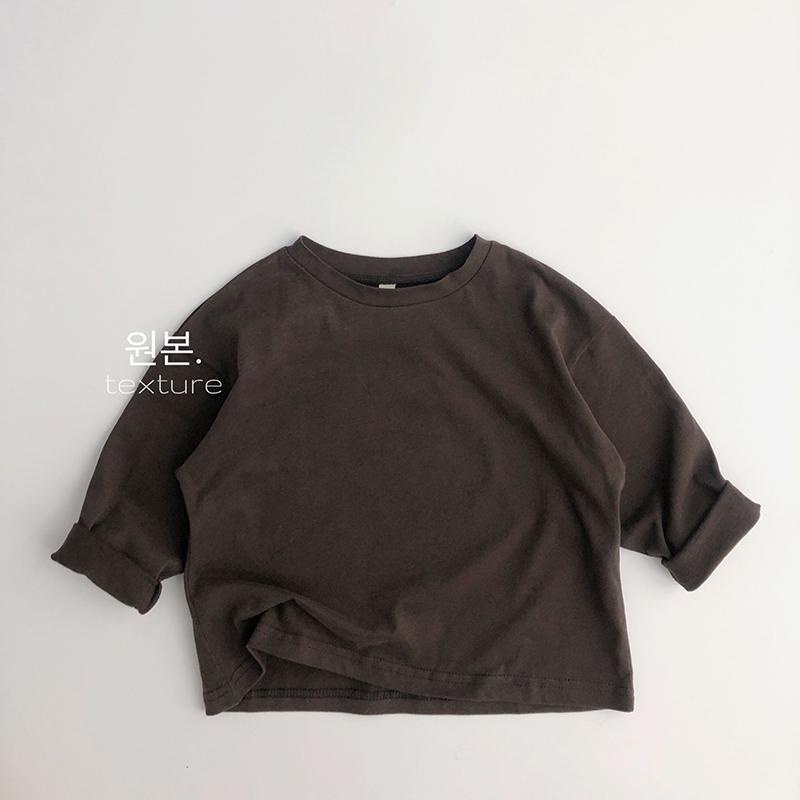 MNGRL Áo Thun Cotton Dài Tay Cổ Tròn Màu Trơn Đơn Giản Thời Trang Cho Trẻ Em