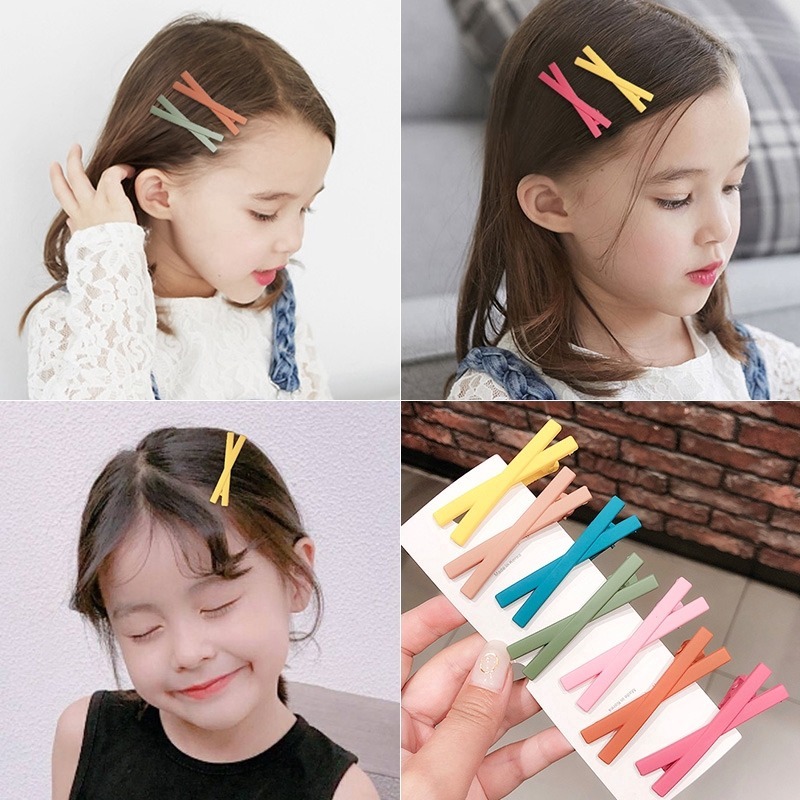 Kẹp Tóc Thời Trang Màu Trơn Phong Cách Hàn Quốc Đáng Yêu Cho Nữ