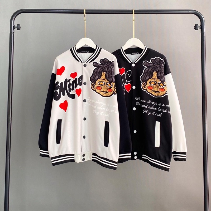Áo Jacket Bomber Nỉ Bông MOOD Ảnh Thật