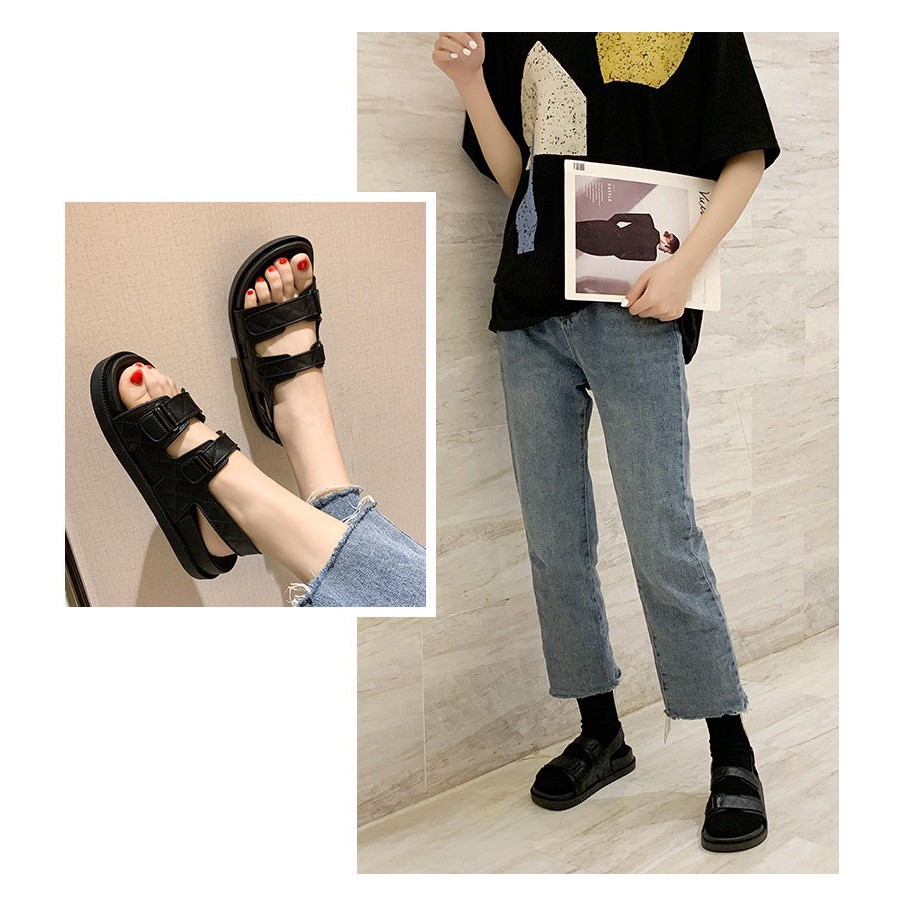 Sandal Nữ, dép 2 quai ngang nữ quai hậu đi học QH201
