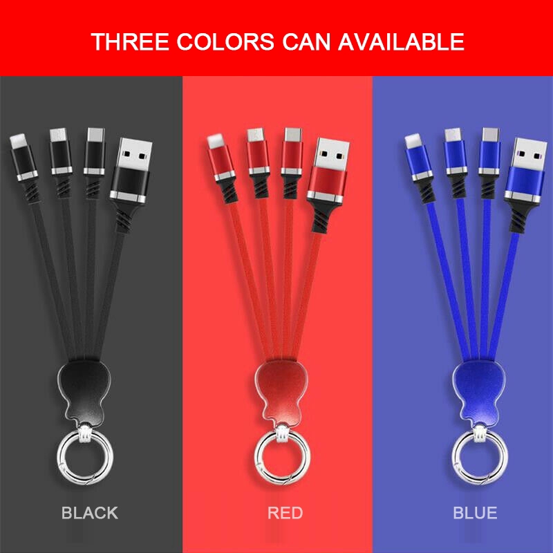 3 in 1 Usb Charging Cable Guitar Design Keychain Data Line ❤HT