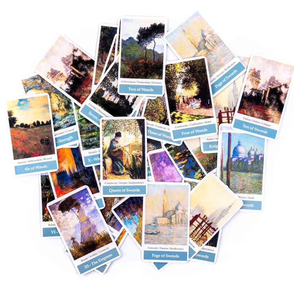 Claude Monet Impressionism Art Tarot 12x7 cm No Paper Manual Bộ Bài Tarot Kích Thước 12X7Cm Chất Lượng Cao