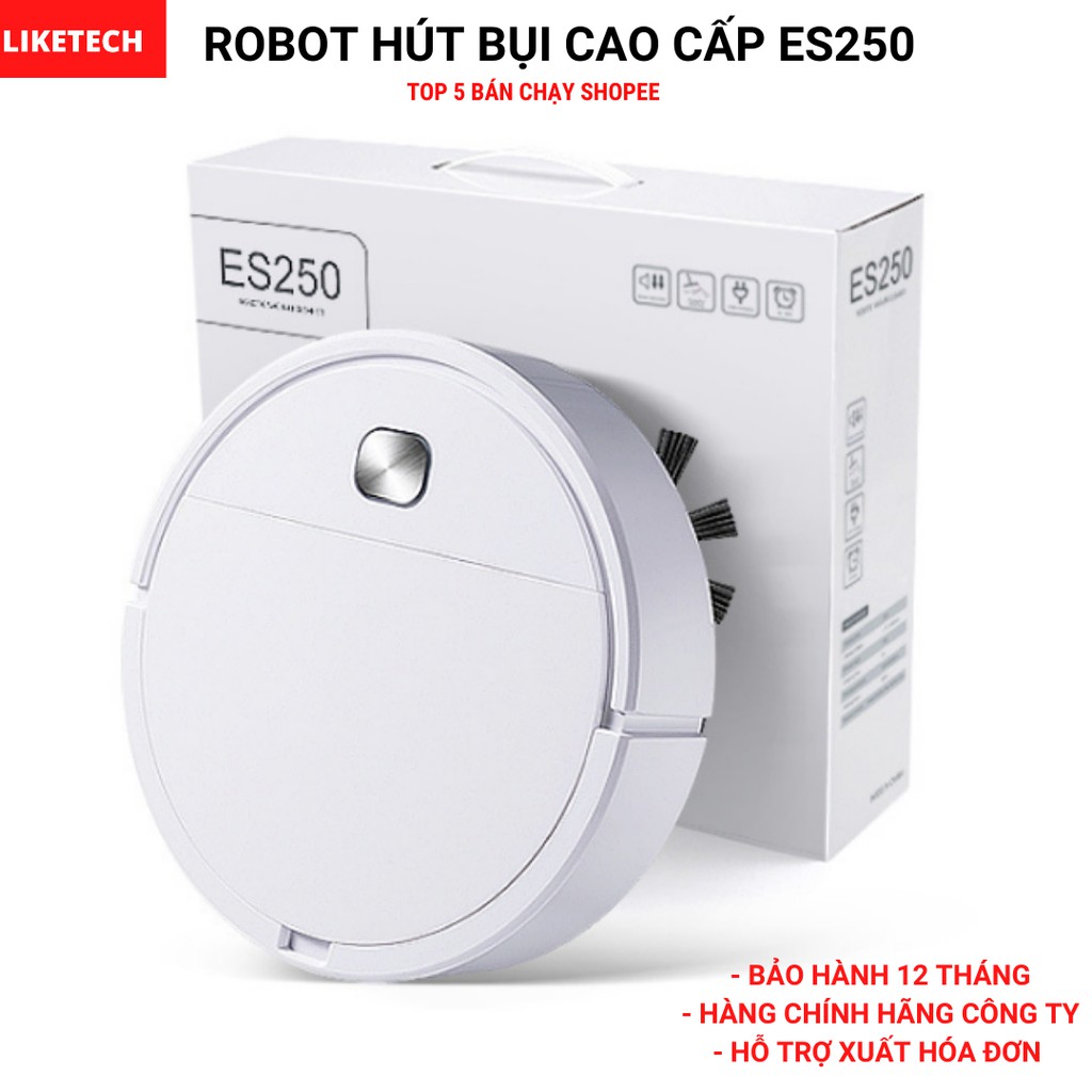 Robot hút bụi lau nhà tự động ES250 pin sạc lạc hàng nhập khẩu bảo hành 12 tháng Like Tech 1 đổi 1