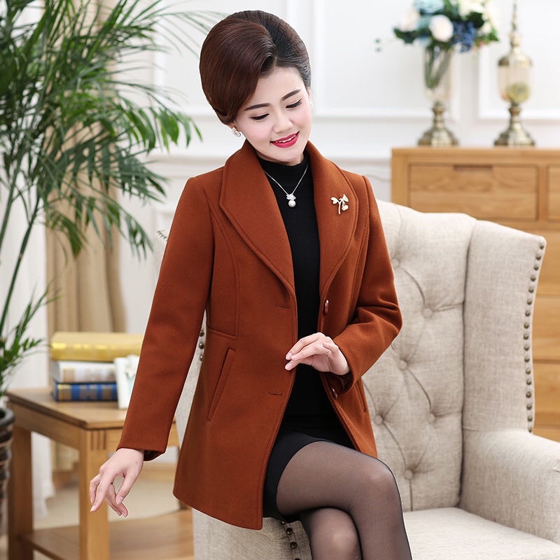 Áo khoác dạ trung niên nữ cao cấp thiết kế sang trọng, màu sắc quý phái NV0477