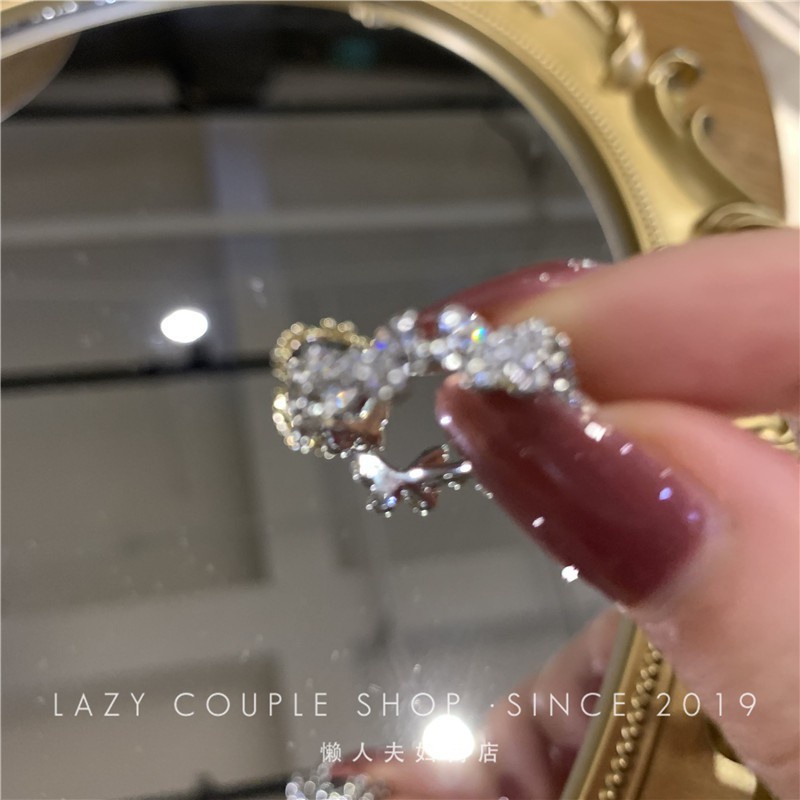 Nhẫn bạc đính đá zircon hình bướm thờI trang sành điệu cho nữ