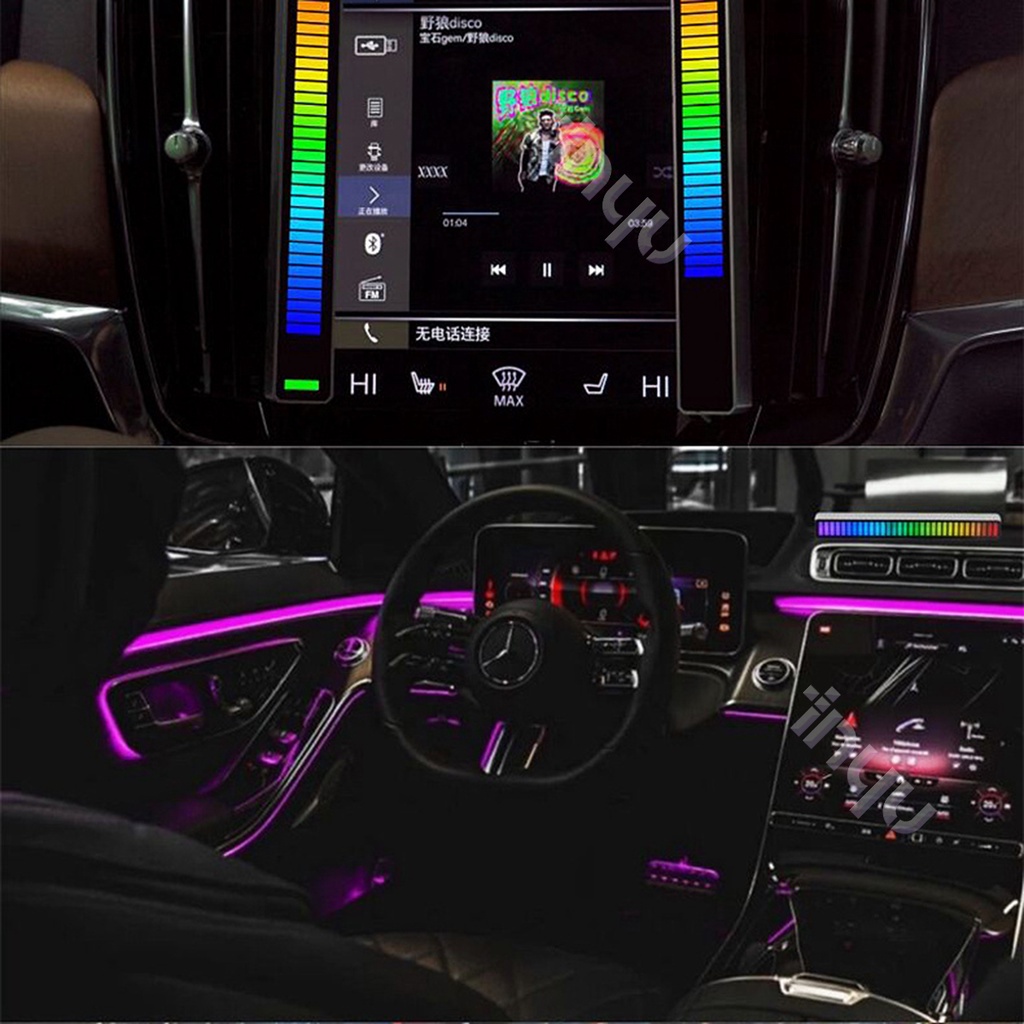 Đèn Led Rgb 32 Bit điều khiển bằng giọng nói nhiều màu sắc sáng tạo dành cho xe hơi