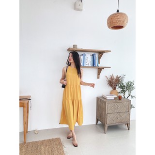 váy yếm trơn dài