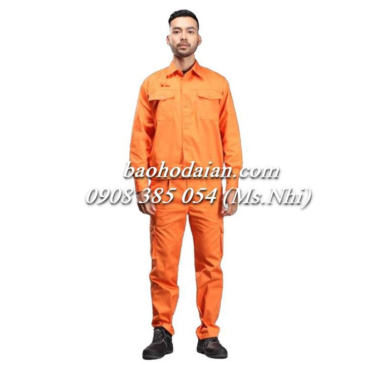 Quần áo điện lực màu cam vải PangRim dày dặn- Hình thật