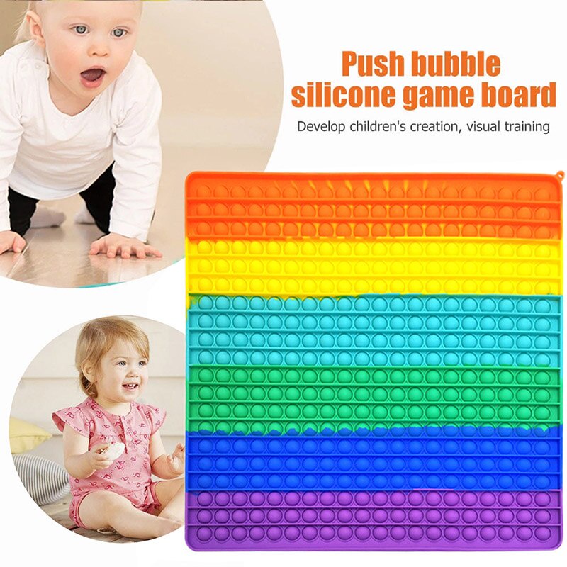 Big Size Pop It Fidget Toys Push Bubble For Schoolbag Board Pendant Adult Stress Relief Toy Pops it Kids Anti-Stress