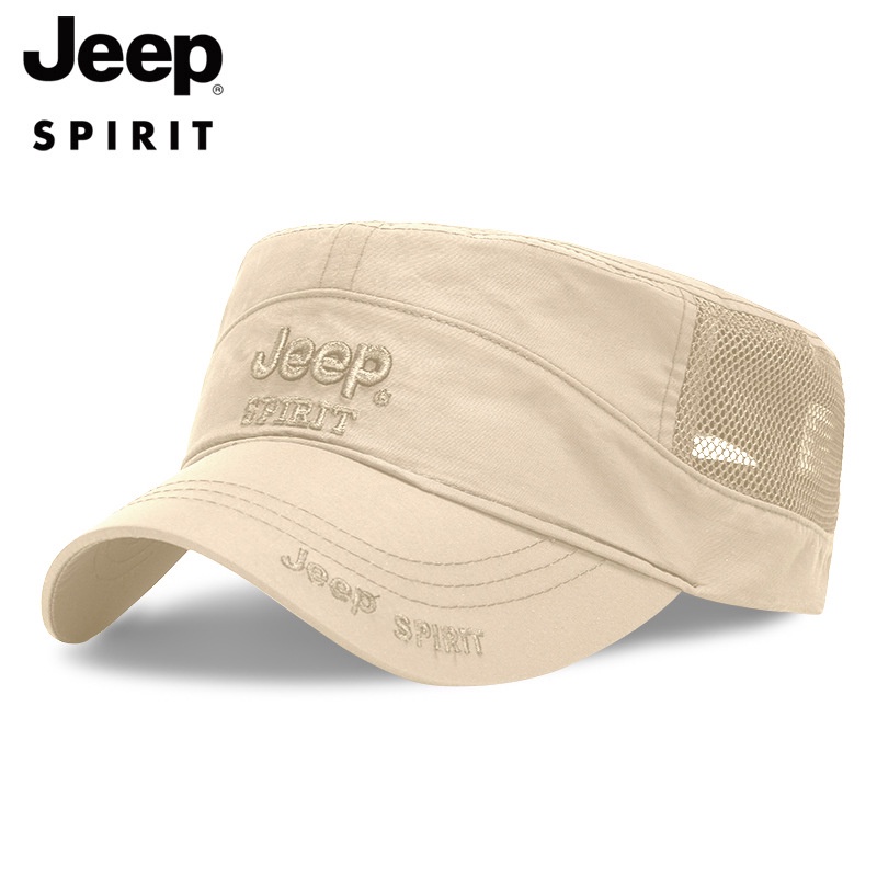 Jeep Spirit  Mũ Lưỡi Trai  Nam Và Nữ Màu Trơn Phối Lưới Thời Trang Mùa Hè
