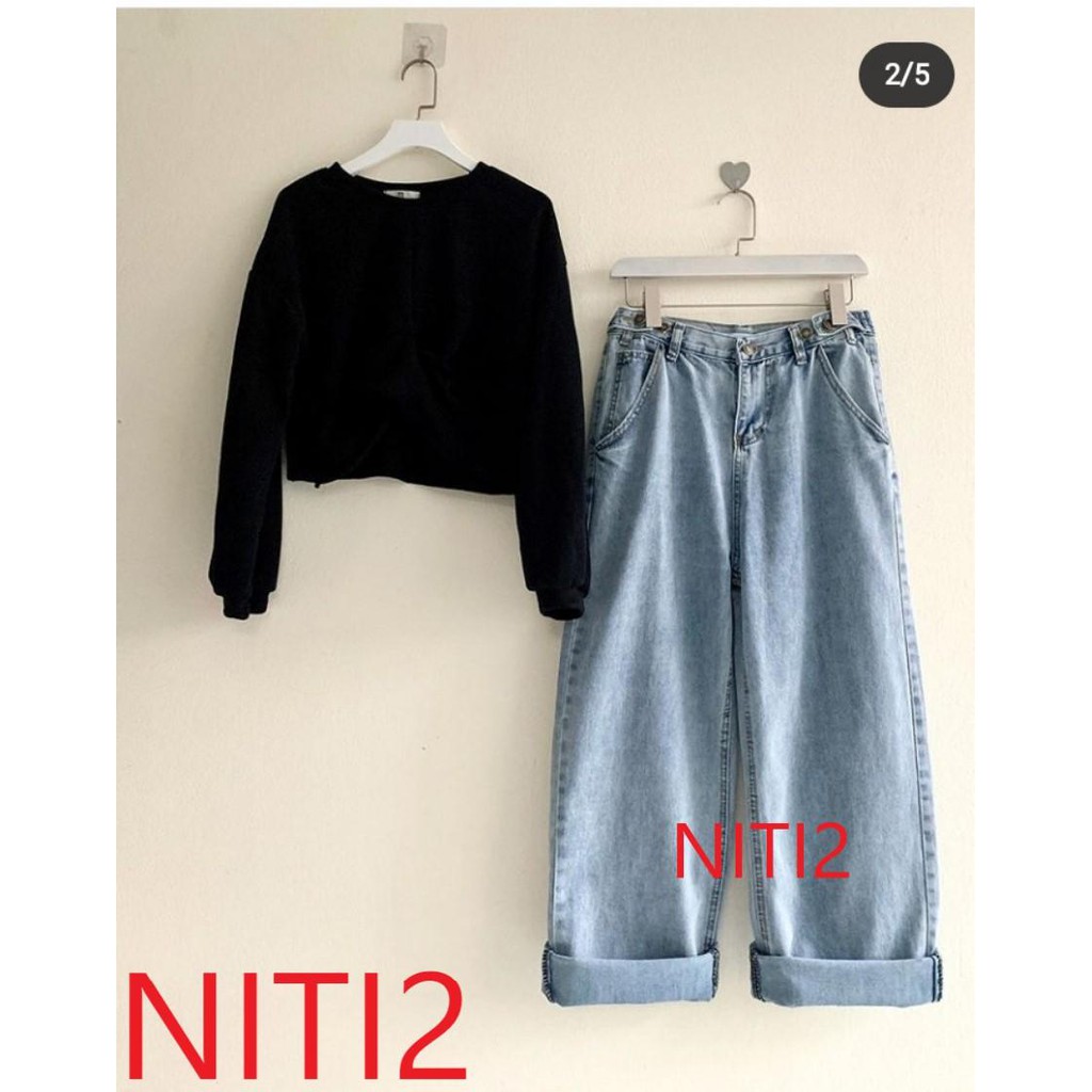 [ SIÊU PHẨM QUAY XE!!! ] QUẦN JEAN ỐNG RỘNG NỮ CAO CẤP NITI MÀU XANH NHẠT LAI CUỐN CỰC HOT HIT CỰC PHONG CÁCH