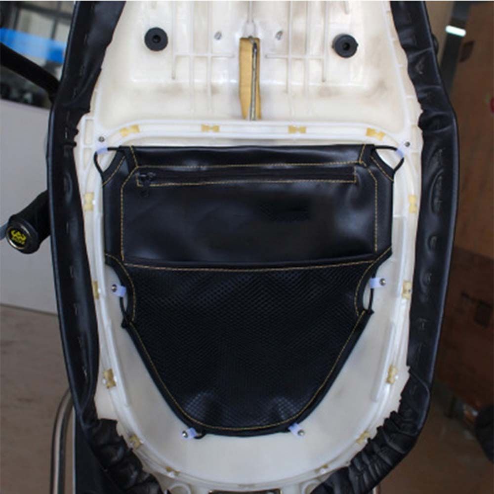 Túi da pu hai ngăn đựng đồ gắn dưới yên xe máy vanes1 kèm móc treo tiện dụng